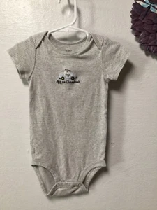 Carters Baby Boy One Piece Snap Crotch Shirt Size 18 Months Gray Beige 151  - Picture 1 of 3
