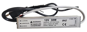 12V 30W IP67 Waterproof LED Power Supply - Input: 90-265VAC 0.35A 50/60HZ - Picture 1 of 3