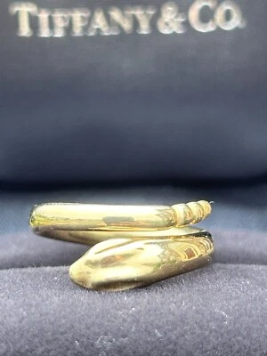 Tiffany & Co Elsa Peretti 18K желтое золото змея надежном кольцо, размер 5,5-5,75, 6 г - Изображение 1 из 4