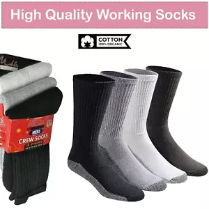 12 Pairs Mens Working Sock Ankle Socks Heel and Toe Protection Adults Size 6-11 - Picture 1 of 20