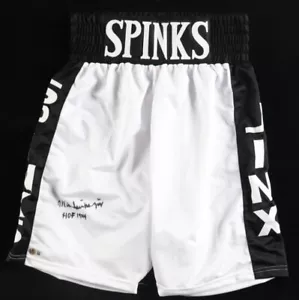 MICHAEL 'JINX' SPINKS 'HOF 1994' bauli da boxe firmati - Beckett testimone autografo - Foto 1 di 5