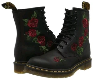 🔥 Zapatos Mujer Dr. Martens 1460 VONDA Floral Rosa Cuero Botas 24722001 NEGRAS - Imagen 1 de 10