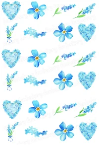 Blumen Vergissmeinnicht essbar Muffinaufleger Party Deko Geburtstag Tortenbild - Bild 1 von 10