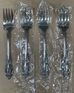 NEW 4PC ONEIDA RENOIR PEMBROOKE STAINLESS SALAD FORKS FLATWARE LOT USA - Picture 1 of 4