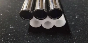 3 Black & 3 White 6 Inch Borosilicate glass tubing 13mm , 12mm OD - Picture 1 of 7