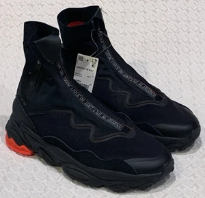 ADIDAS Ozweego Trail STLT Marathon Black Solar Red White Running Shoes Mens Sz 7 - Picture 1 of 17