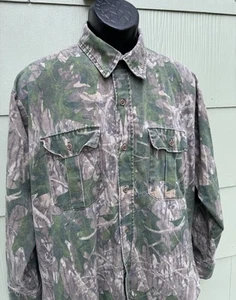 MILITARY ISSUE Men’s Camo Shirt Large Mossy Oak Leaf Flannel 8415-01-084-1656 - Picture 1 of 9