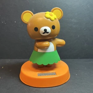 Solar Powered Dancing Bobble Head Toy - Rilakkuma Brown Bear Hula Girl - Picture 1 of 2