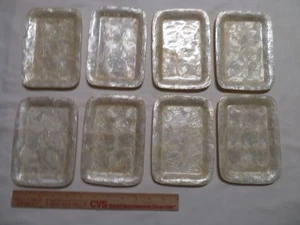 Set of 8 Vintage Capiz Shell Tray Rectangle 6in x 4in shell-craft - Picture 1 of 4