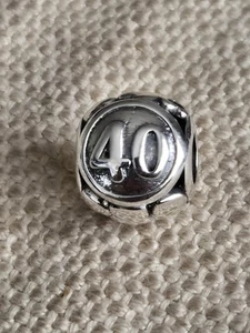 Sterling Silver 40th Birthday Charm Or Pendant + FREE Bracelet. 40th. UK - Picture 1 of 5