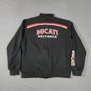 Sudadera Ducati Meccanica Para Hombres Cremallera Completa Talla Grande Negra Motocicleta Ropa de Calle - Imagen 1 de 11