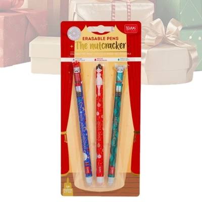 Weihnachts-Gelschreiber-Set, 3-teilig, feine Spitze, Nussknacker, Schreibwaren,  - Bild 1 von 4