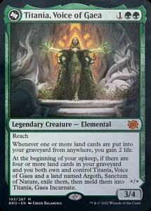Titania, Voice of Gaea - Foil Magic mtg Moderate Play, English Brothers' War x1 - Picture 1 of 1