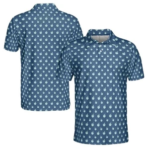 Funny Middle Finger Doodle Polo Shirt for Men, Polo Shirt Gifts For Golfer S_5XL - Bild 1 von 5