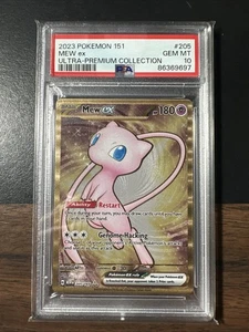 2023 Pokemon Mew ex Full Art 151 UPC Gold Metal Promo Card 205/165 PSA 10 GEM MT - Picture 1 of 2