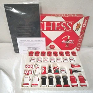 Coca Cola Schachspiel Sammleredition Cola rot weiß Figuren Eisbär Weihnachtsmann - Bild 1 von 24