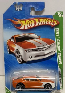 2010 Hot Wheels Treasure Hunt Chevy Camaro Concept - Orange ( Bent Card) 10/12 - Picture 1 of 5