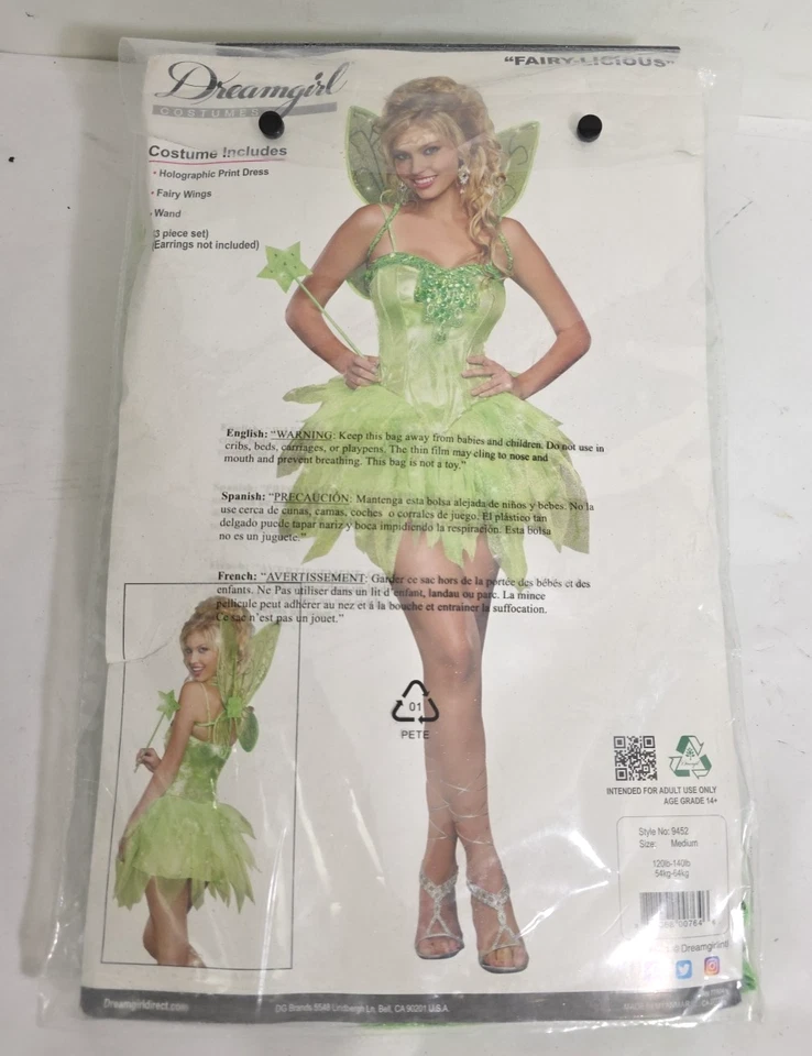 Disfraz para mujer Fairy-Licious 8452 mediano 120-140 lb Foto 1 de 4