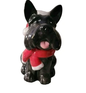 11,5" SCHWARZ SCOTTISH TERRIER SCOTTIE HUND KEKSDOSE URLAUBSZEIT WEIHNACHTSHUT - Bild 1 von 9