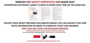 NEBOSH Fire Safety Certificate FSC1-FSC2 OBE - Preparation Guidance - USB - Picture 1 of 12