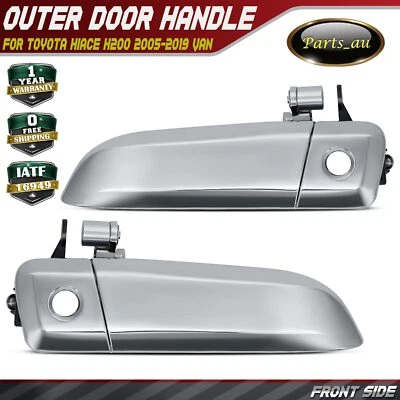 2x Front Chrome w/ Keyhole Outer Door Handle for Toyota HiAce H200 2005-06/2019 - image 1 of 4