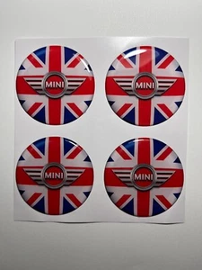 4x MINI Cooper stickers for wheel hub caps self-adhesive emblems for rims - Picture 1 of 6