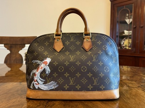 LOUIS VUITTON（LV） Borsa a tracolla Louis Vuitton Alma dipinta a mano idea regalo per gli amanti dell'arte
