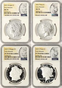 $1 dólar Morgan & Peace 2023 NGC MS70 y PF70UCAM lanzamientos anticipados - Imagen 1 de 2
