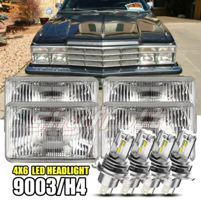 For Chrysler LeBaron 1977-1992 4PCS 4x6" LED-Headlights Hi/Lo Beam- — 第 1/4 张图片
