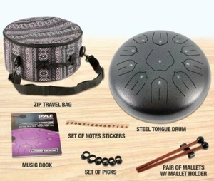 NEW Pyle-pro Professional Steel Tongue Drum - 12 inches, Percussion Instrument - Picture 1 of 6