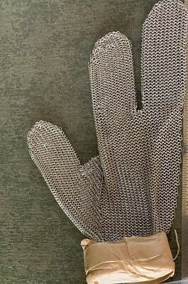 Vintage Whiting & Davis Chain Mail Butchers Glove Mens Left 3-finger L • 13$