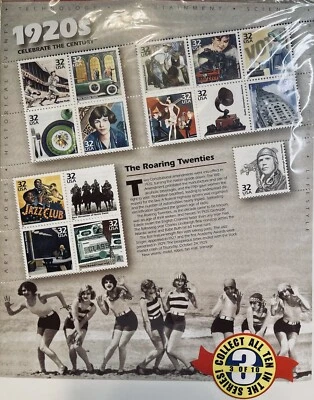 US 1998 PANE SHEET 15 STAMPS SCOTT #3184 CELEBRATE THE CENTURY 1920’s FREE SHIP - Image 1 of 4