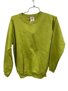 Vintage Hanes Her Way Crewneck Pullover Sweatshirt Women S Green Cotton Poly NEW - Picture 1 of 5
