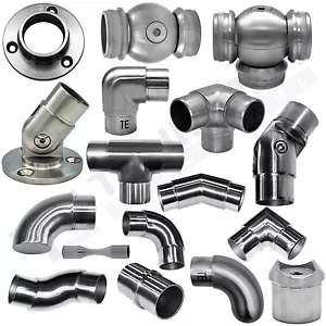 Edelstahl Steckfitting Rohrverbinder Rohrbogen Flansch Verbinder Geländer - Bild 1 von 43