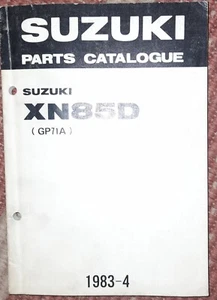 SUZUKI XN85D XN 85 D GP71A Parts Catalogue Manual Jul. 1983 Rare - Picture 1 of 2