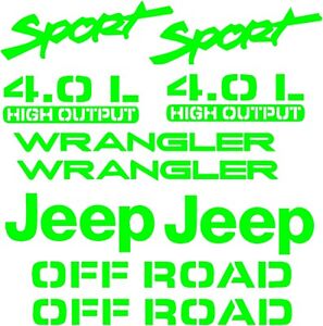 SPORT 4.0 L REPLACEMENT VINYL DECALS STICKERS TJ OFF ROAD