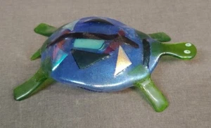 Figura de tortuga de vidrio arte fundido hecho a mano de colección estatua escultura - Imagen 1 de 12