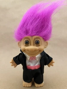 Vintage Russ Troll Bräutigam 5 Zoll Puppe rosa Haare - Bild 1 von 5