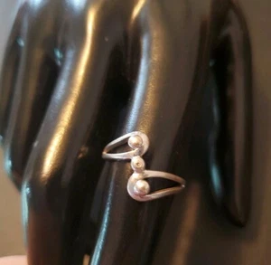 Anello vintage in argento sterling 925 misura 7 design unico - Foto 1 di 5