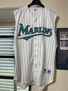 Maglia gilet Florida Marlins 1993-2002 Home Alternate taglia 48 bianco gessato - Foto 1 di 5