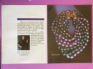 Publicité Isabel Canovas bijoux joaillerie 1985 mode accessoires presse vintage - Picture 1 of 4
