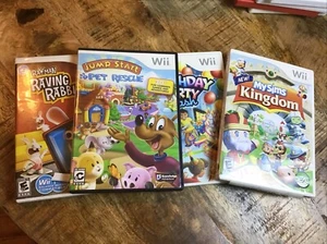 Nintendo Wii Tested-MySims Kingdom/Birthday Bash/Pet Rescue/Raving Rabbits 4 Lot - Picture 1 of 17