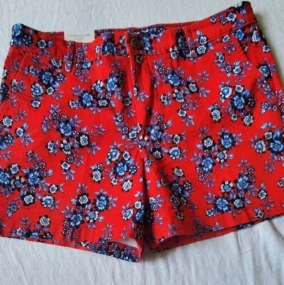 Tommy Hilfiger THFlex Rojo Floral 5" Clásico Talla 14 Cortos con Bolsillos Foto 1 de 4