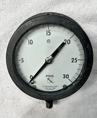 Duraguage Ashcroft AISI 316 0-30# PSI PSIG Pressure Gauge 6" Dial 1/4" NPT - Image 1 of 3