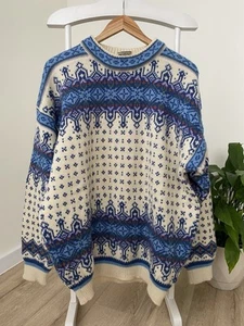 DALE OF NORWAY Para hombres De Colección Pura Nueva Lana Patrón Nórdico Tejido Sweeter Talla XL - Imagen 1 de 11