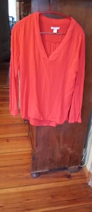 Bluse Amisu New Yorker Gr S Rot Ärmel krempelbar - Bild 1 von 4