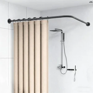 Eck-Duschvorhangstange, 30"-37,8" x 30&#x201C;-37,8&#x201C;, schwarz  - Bild 1 von 8