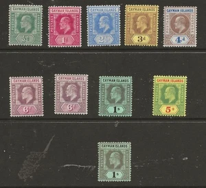 CAYMAN ISLE (2878) EV11 1907 SG125-33 SET DEFINITIVO A 5/- & 1/- & SG 30a M/M - Foto 1 di 1