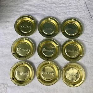 (9) 1980's - Hardee's Unused Gold Aluminum Ashtray - Vintage 3 1/2" diameter - Picture 1 of 6