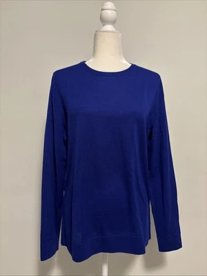 Suéter Lord Taylor Extra Fino Lana Merino Tejido Mujer XL Azul Real Foto 1 de 4